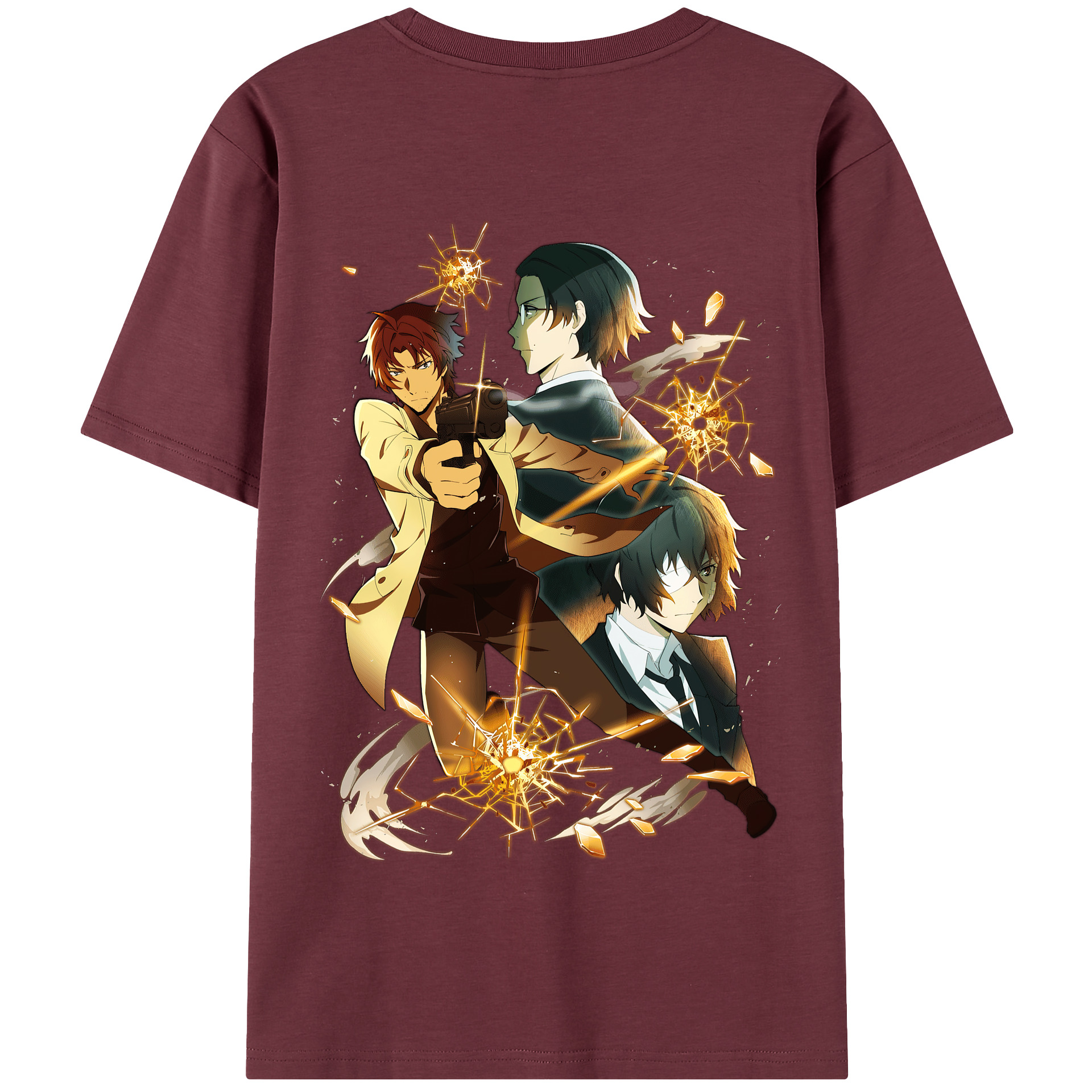 （画像用） 文豪ストレイドッグス Bungo Stray Dogs 綿100％半袖Tシャツ（背面プリント）